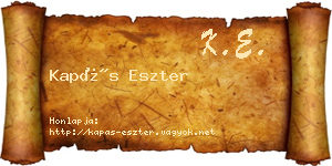 Kapás Eszter névjegykártya